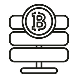 bitcoin server icon outline block chain vector