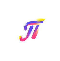 mathematical symbol pi icon gradient flat vector image