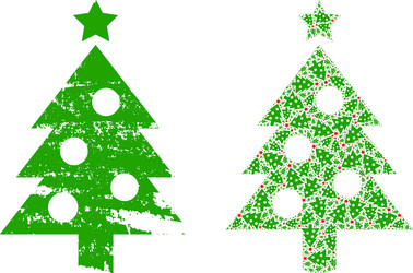 new year tree icon recursion composition vector image