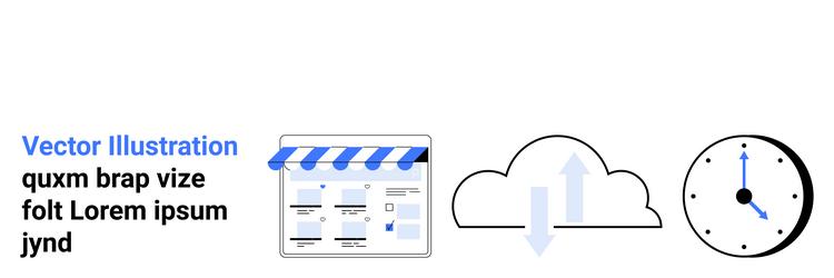 online storefront cloud upload with arrows vector image