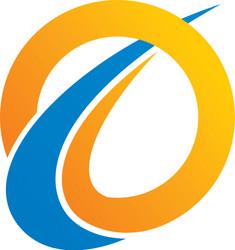 Circle round 3d colored logo Royalty Free Vector Image