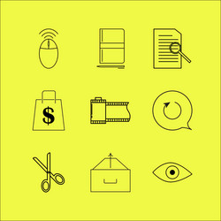 Web linear icon set simple outline icons vector