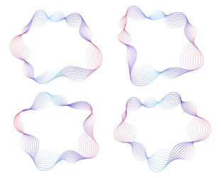 abstract wavy frames set colorful flowing borders vector image