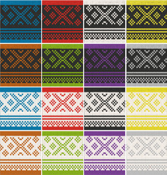 knitted wool pattern color threads vector image