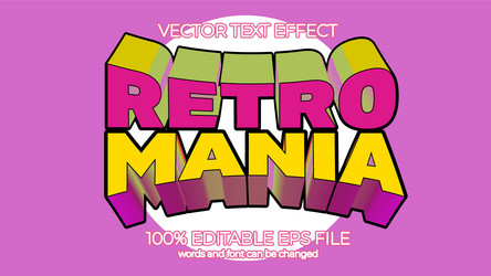 old school retro editable text effect style eps vector image