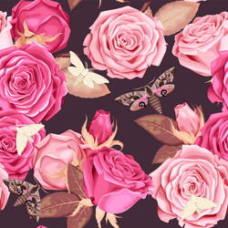 Romantic Rose Seamless Pattern Vector Image
