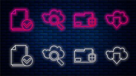 set line search cloud computing document folder vector image