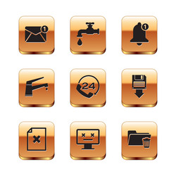 set new email incoming message delete file vector image