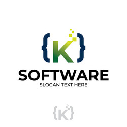 Digital code logo with letter k design coding vector