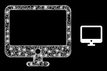 Glossy net computer display with bright lightspots vector