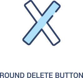 Round delete button concept 2 colored icon simple vector