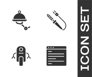 set computer api interface waiter robot vector image