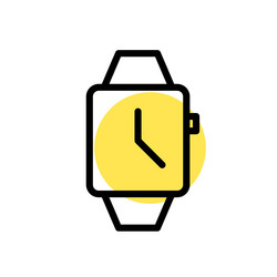 Smart watch with clock pixel perfect editable vector