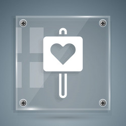 white map pointer with heart icon isolated vector