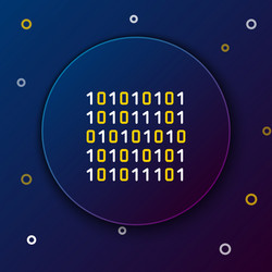 line binary code icon isolated on blue background vector image