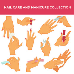 manicure nail design or had care collection vector