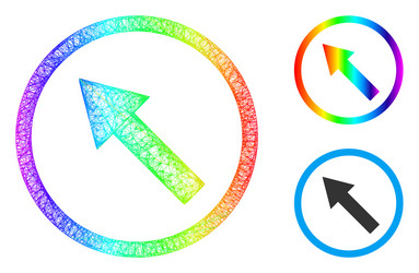 spectrum linear gradient up-left rounded arrow vector image