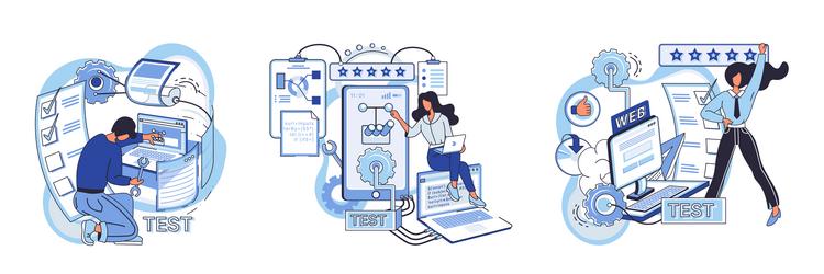 application testing metaphor app test vector image