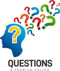 Brain & Questions Logo - Problem Solving vector image