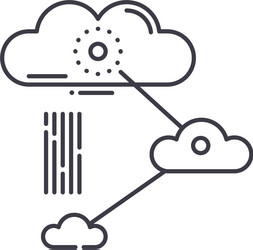 cloud networking icon linear isolated vector image