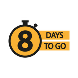 countdown timer icon number eight focus 8 days vector image