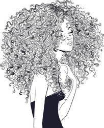 Draw Curly Hair Girl Vector Images (over 2,300)