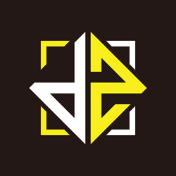 D z initials quadrangle monogram with square vector