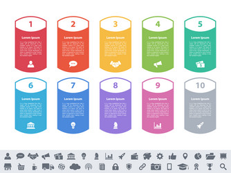infographic design business concept with 10 steps vector image