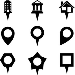 Location Pointer Icons - Map Marks vector image