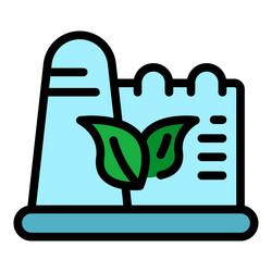 Natural technology factory icon flat vector