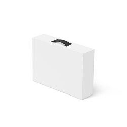 White carton box case with handle mockup isolated vector