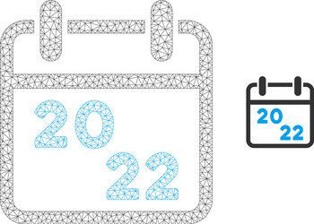 2022 calendar mesh network model vector image
