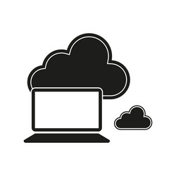 cloud computing icon laptop and shapes data vector image
