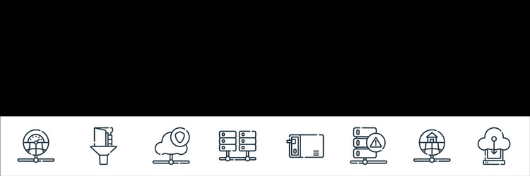 database and servers line icons linear set vector image