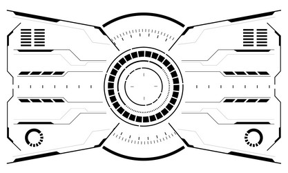 hud sci-fi interface screen view white circular vector image