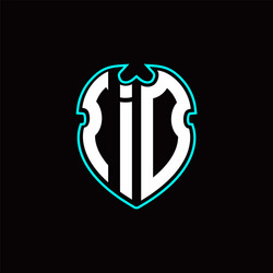 i o initial logo design with a shield shape vector image