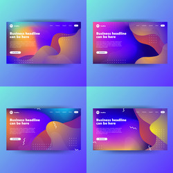 landing page template with gradient modern webpage vector