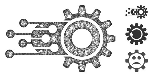 machine learning polygonal web mesh vector image