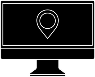 Monitor computer pointer map on screen app vector