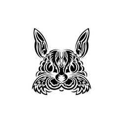 rabbit head in polynesian style isolated symbol vector image