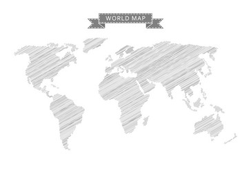 Outlines world map Royalty Free Vector Image - VectorStock
