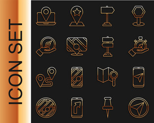 set line infographic of city map navigation vector image