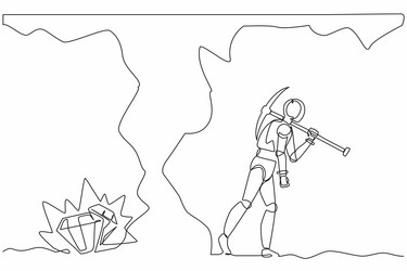 single continuous line drawing robot gives up vector image