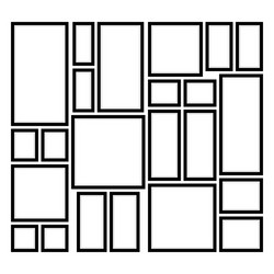 Square and rectangular frames on wall vector