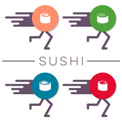 Sushi design elements funny concept vector