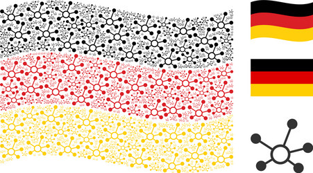 Waving german flag pattern of connection links vector