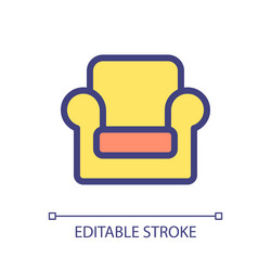 Armchair pixel perfect rgb color ui icon vector