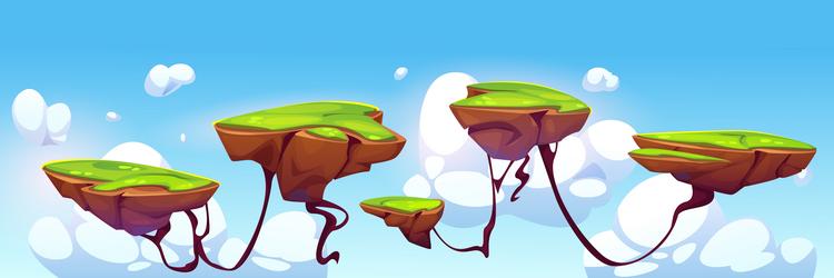 flying platforms for arcade game design vector image