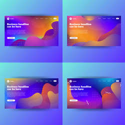 landing page template with gradient modern webpage vector