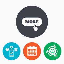 more with hand pointer icon details symbol vector image